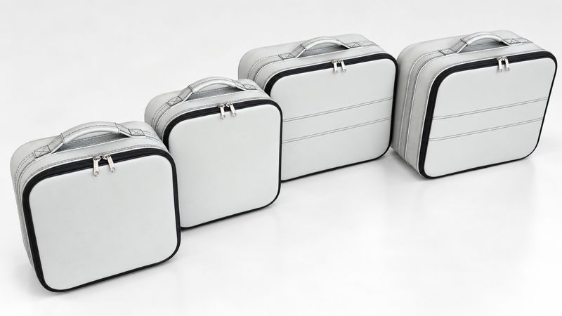 Roadsterbag suitcase set Porsche 991 rear seat in Polar leather