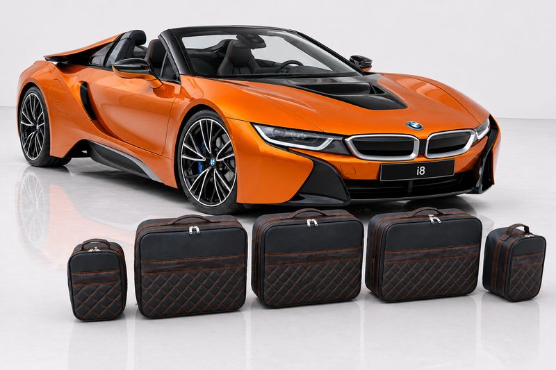 Roadsterbag suitcase set for BMW i8 Cabriolet with Diamond stitching (5-pcs)