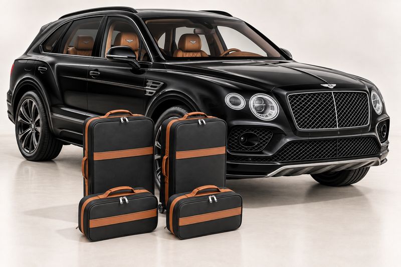 Roadsterbag suitcase set Bentley Bentayga 4-piece Nero/Natur leather (4-pcs)
