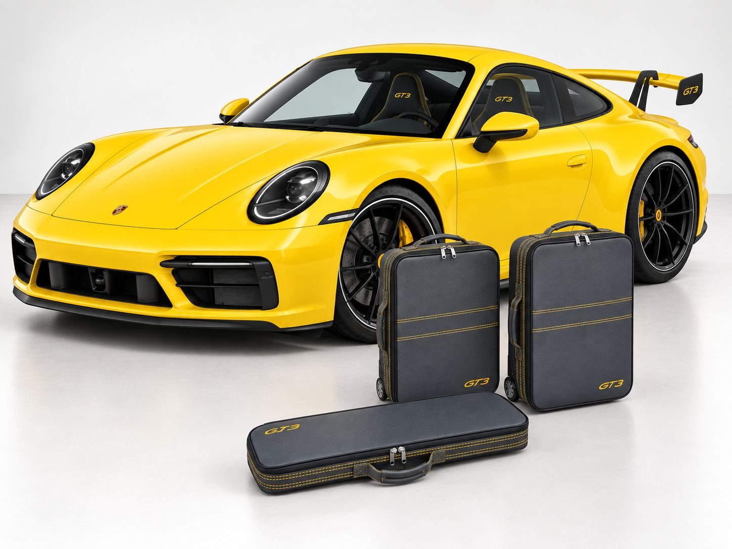 Roadsterbag suitcase set Porsche 992 GT3 front (full leather) Nero (3-pcs) Roadsterbag suitcase set Porsche 992 GT3 front (full leather) Nero (3-pcs)