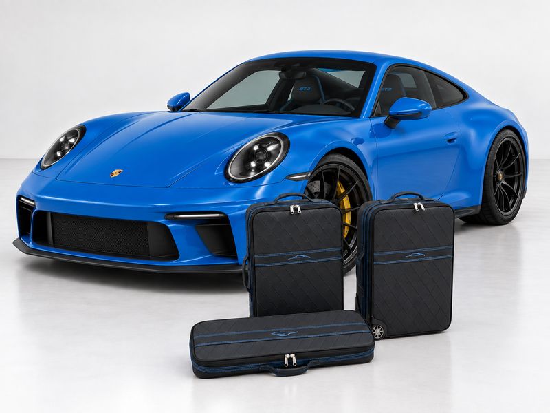 Roadsterbag suitcase set Porsche 992 (also GTS/GT3) front Nero Diamond (3-pcs)
