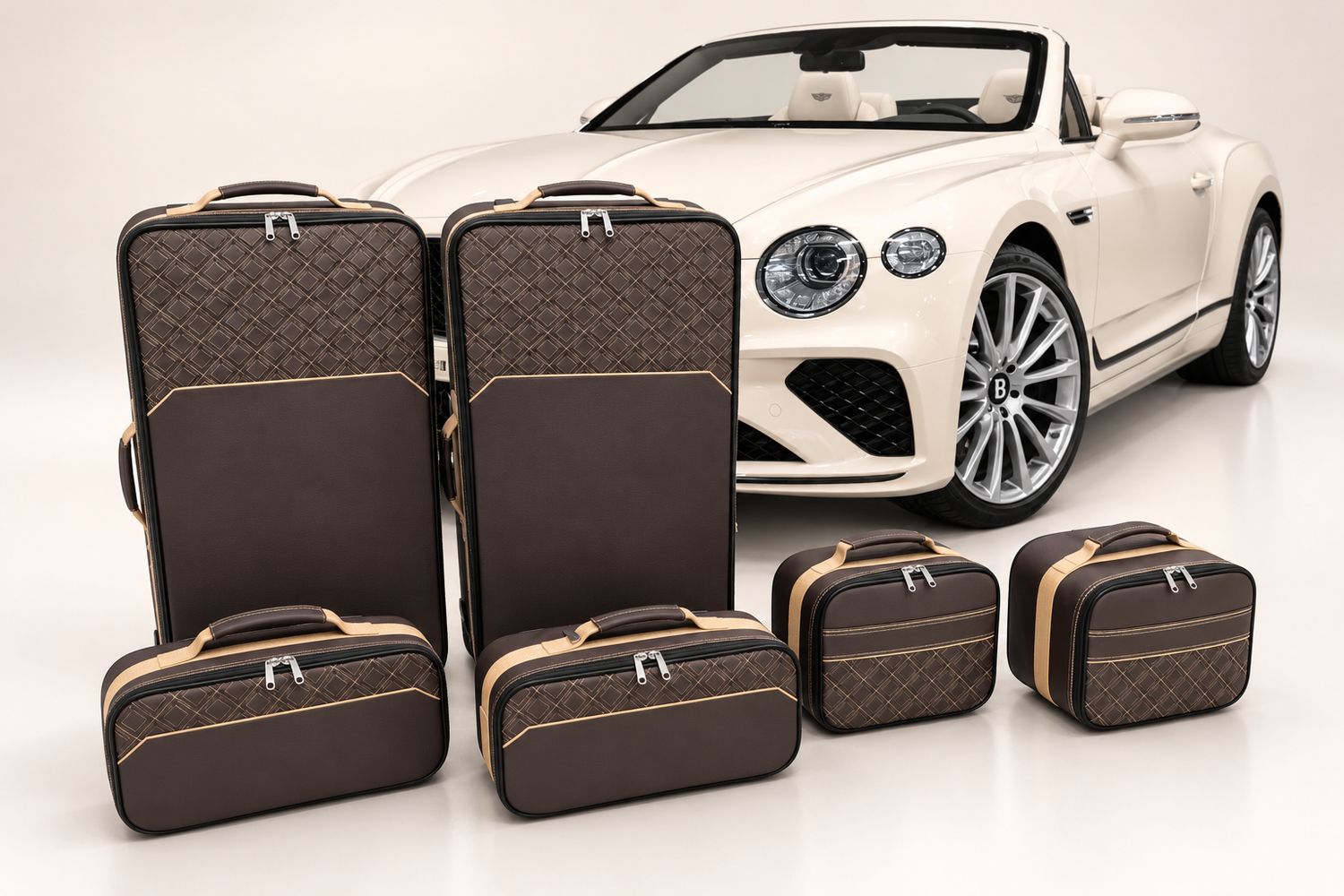 Roadsterbag suitcase set Bentley Continental GTC 2019-2023 (6-pcs) in Bentley Burnt Oak leather Roadsterbag suitcase set Bentley Continental GTC 2019-2023 (6-pcs) in Bentley Burnt Oak leather