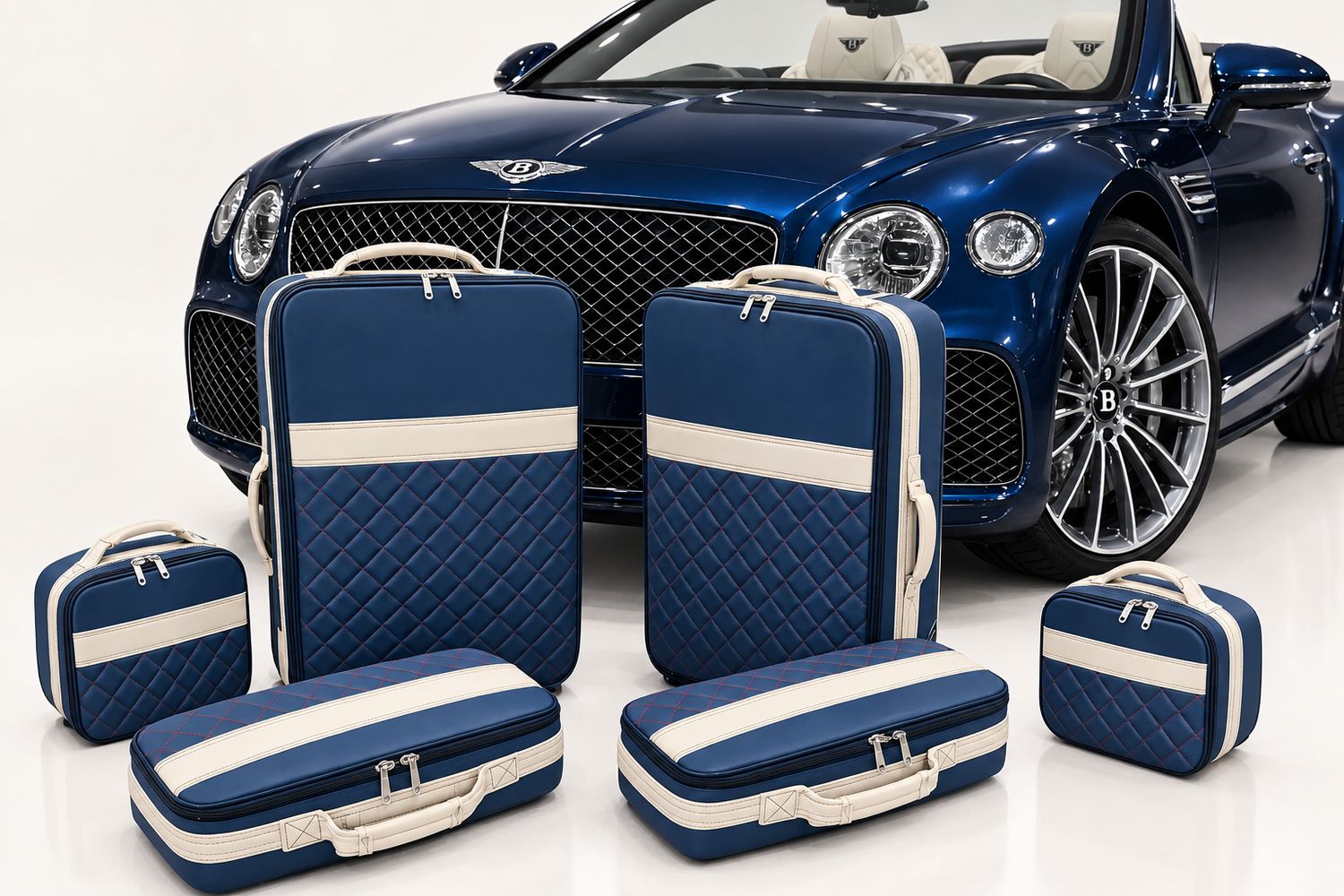 Roadsterbag suitcase set Bentley Continental GTC 2019-2023 (6-pcs) in Kobalt leather Roadsterbag suitcase set Bentley Continental GTC 2019-2023 (6-pcs) in Kobalt leather