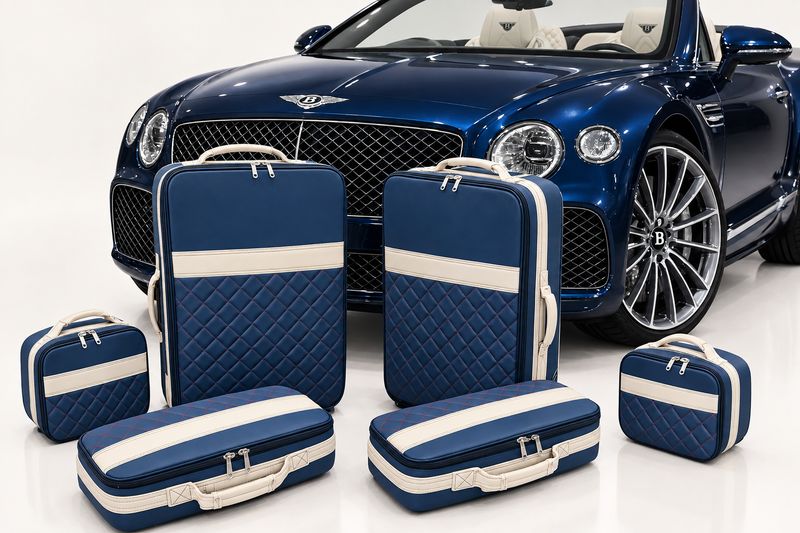 Roadsterbag suitcase set Bentley Continental GTC 2019-2023 (6-pcs) in Kobalt leather