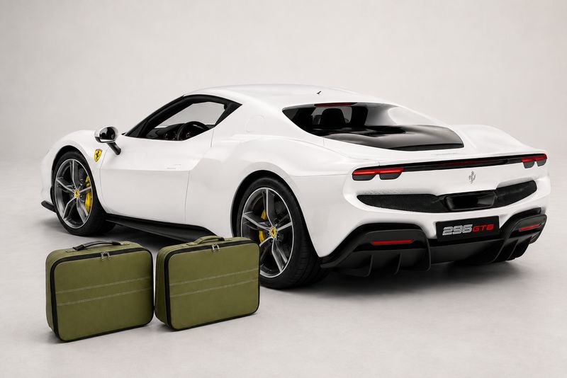 Roadsterbag suitcase set Ferrari 296 GTB trunk Apple Green (Art. 221)