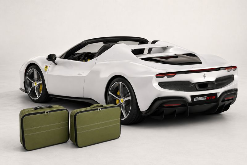 Roadsterbag suitcase set Ferrari 296 GTS trunk Apple Green (Art. 221)