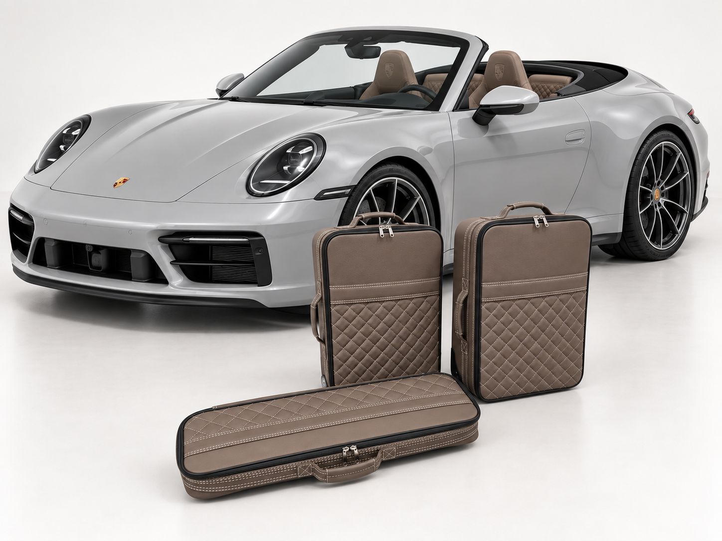 Roadsterbag suitcase set Porsche 992 (also GTS/GT3) front (full leather) Espresso (3-pcs) Roadsterbag suitcase set Porsche 992 (also GTS/GT3) front (full leather) Espresso (3-pcs)