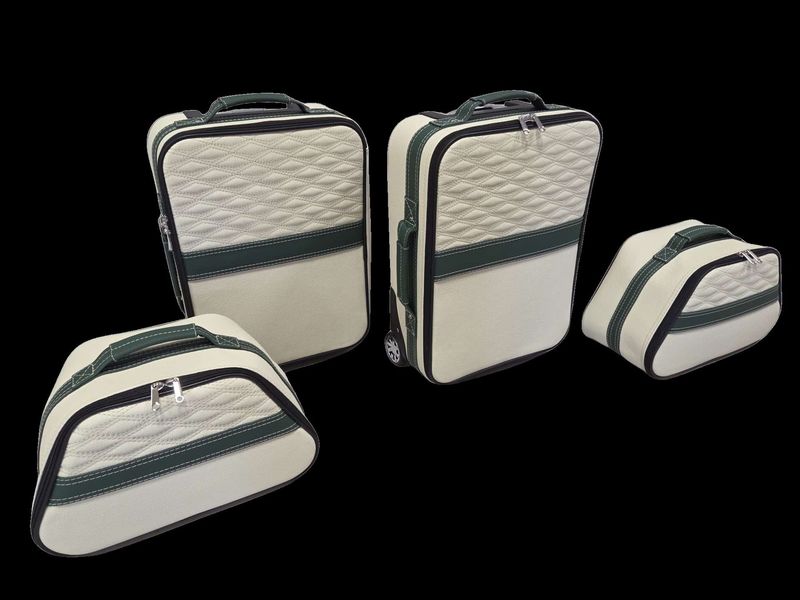 Roadsterbag suitcase set Bentley Continental GTC Hybrid 2024- (4-pcs) Avorio + Bentley Green
