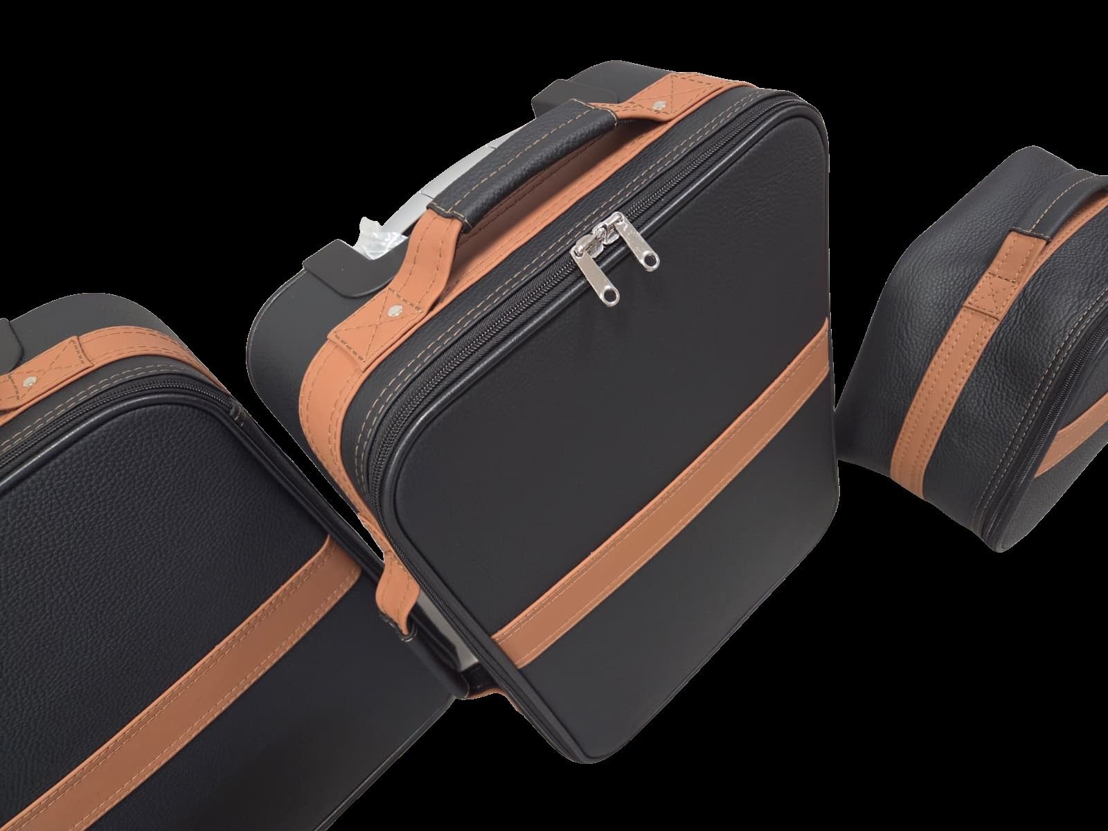 Roadsterbag kofferset Bentley Continental GTC Hybride 2024- Black/Bentley Saddle (4-dlg)