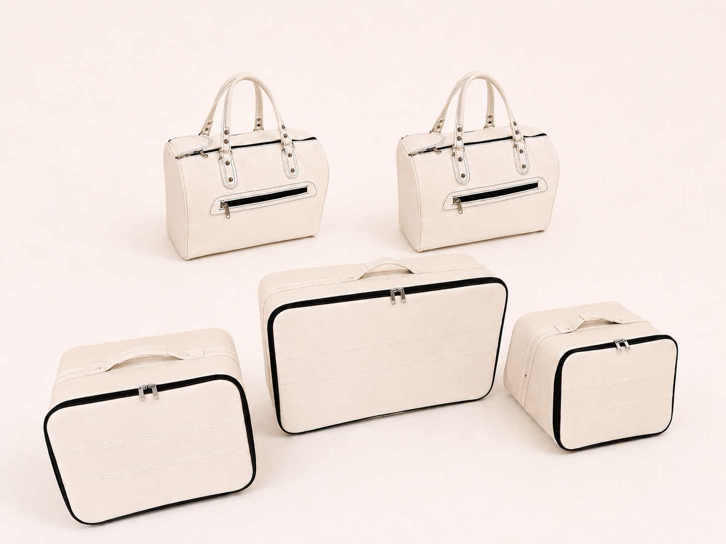 Roadsterbag luggage set trunk Mercedes SL R232 5-piece leather in Mastic color Roadsterbag luggage set trunk Mercedes SL R232 5-piece leather in Mastic color