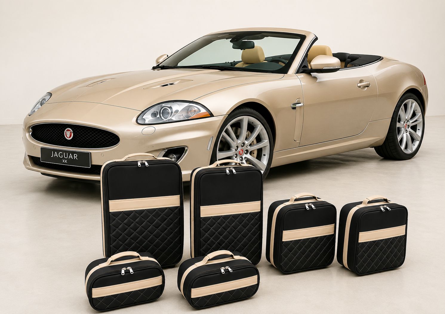 Roadsterbag luggageset Jaguar XK Cabriolet Hermes Sand (6-pcs) Roadsterbag luggageset Jaguar XK Cabriolet Hermes Sand (6-pcs)