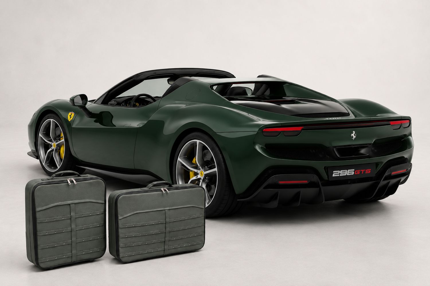 Roadsterbag suitcase set Ferrari 296 GTS trunk Verde Daytona (2-pcs) Roadsterbag suitcase set Ferrari 296 GTS trunk Verde Daytona (2-pcs)