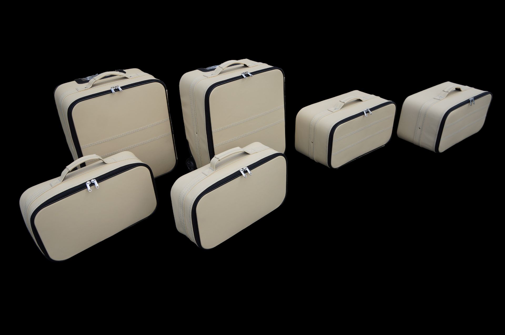 Roadsterbag kofferset Ferrari FF Crema leder (6-dlg)