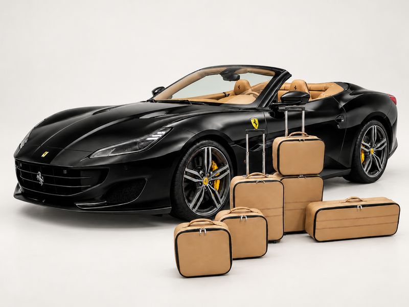 Roadsterbag suitcase set Ferrari Portofino (also M) Camel leather (6-pcs)