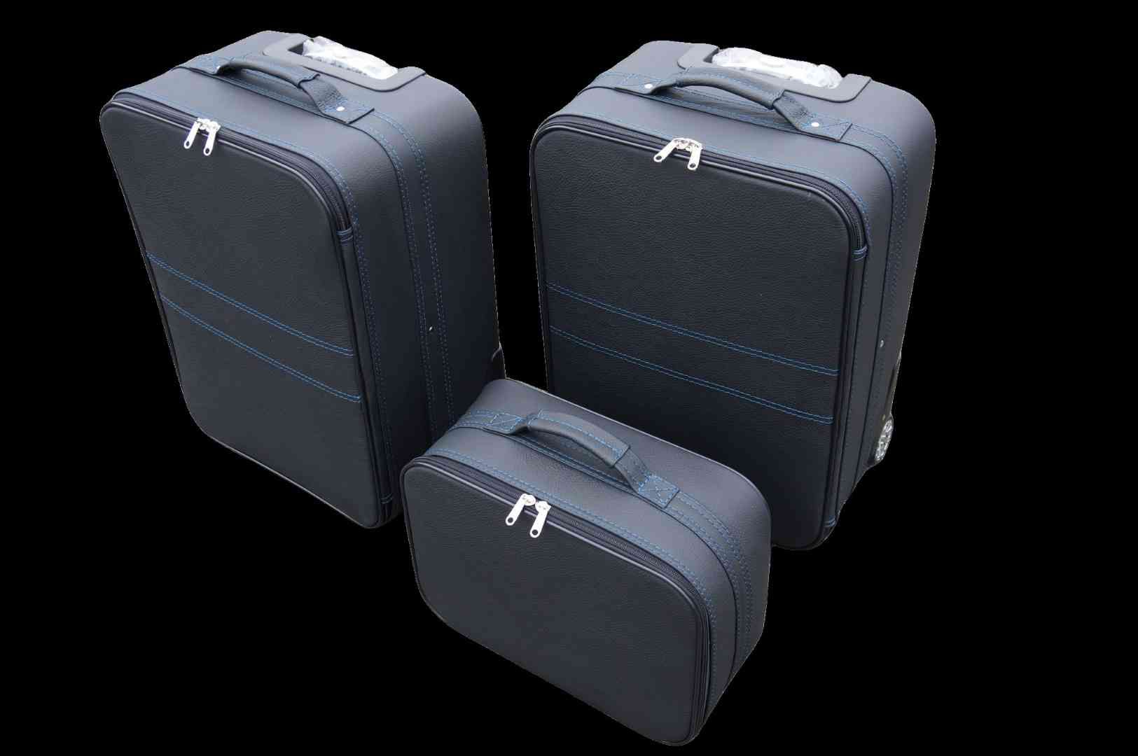 Roadsterbag kofferset Ferrari Portofino (ook M) (kofferbak) blauwe stiknaden (3-dlg)