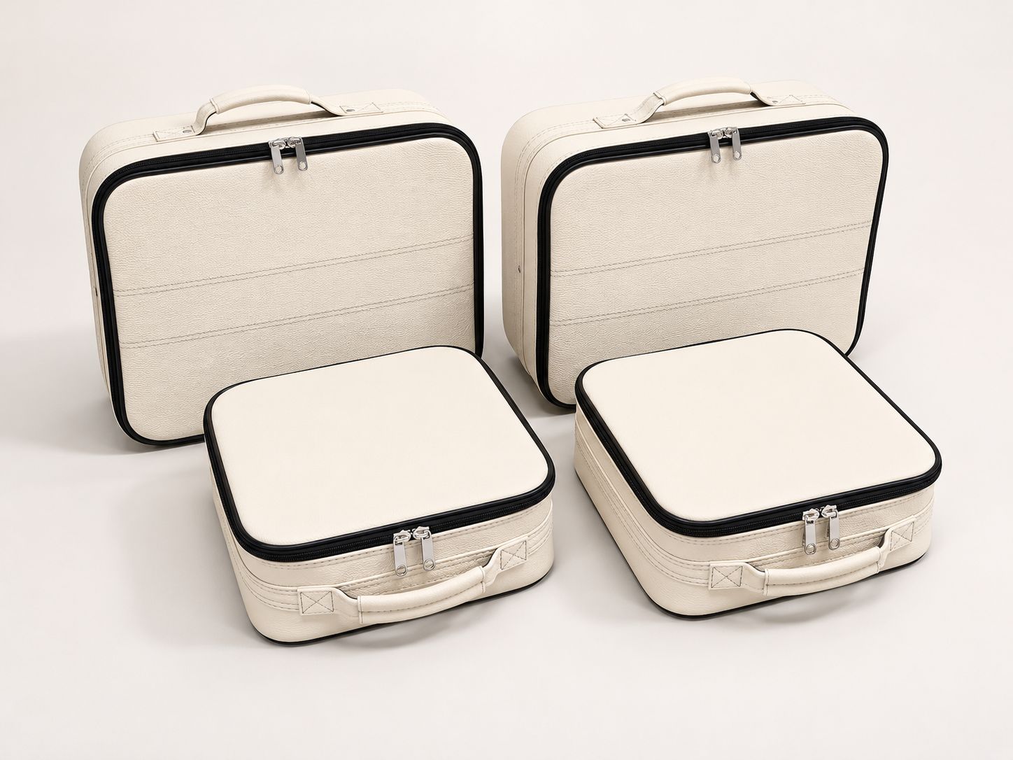 Roadsterbag suitcase set Porsche 992 rear seat in Avorio leather