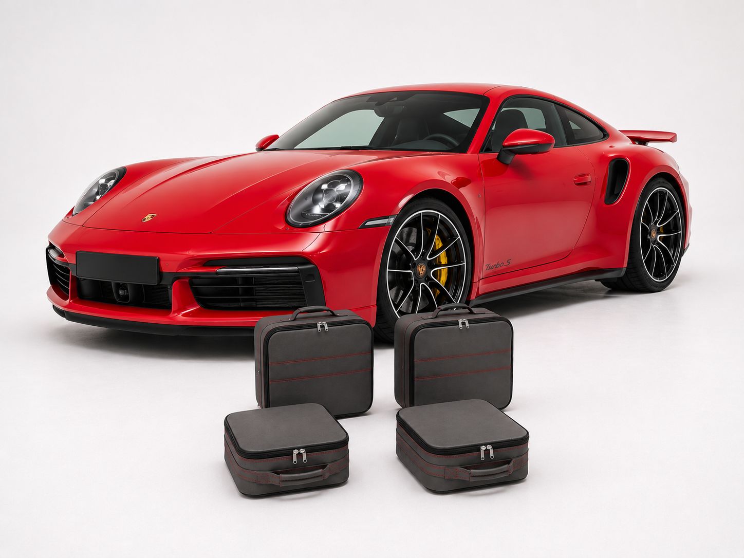 Roadsterbag suitcase set Porsche 992 rear seat in Antracite leather