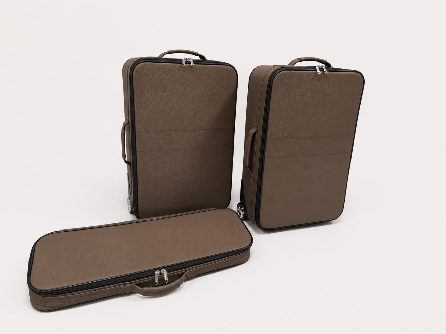 Roadsterbag kofferset Porsche 992 (ook GTS/GT3) Coupe/Targa/Cabrio (leder) Espresso (3-dlg)