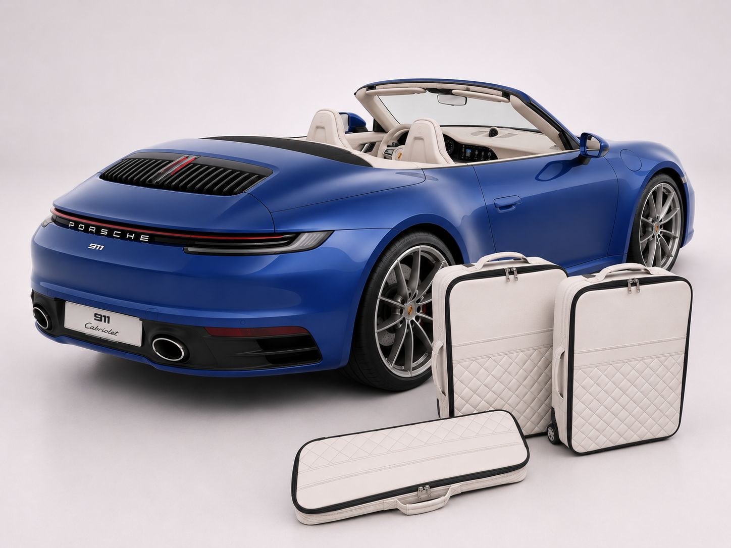 Roadsterbag suitcase set Porsche 992 (also GTS/GT3) front (full leather) Nebbia + Diamond (3-pcs) Roadsterbag suitcase set Porsche 992 (also GTS/GT3) front (full leather) Nebbia + Diamond (3-pcs)