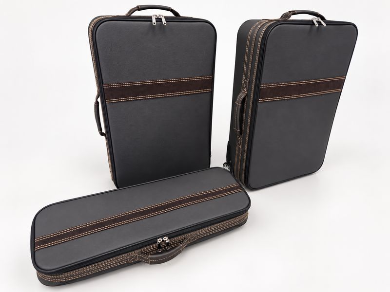 Roadsterbag suitcase set Porsche 992 (also GTS/GT3) front (full leather) Caffe (3-pcs)