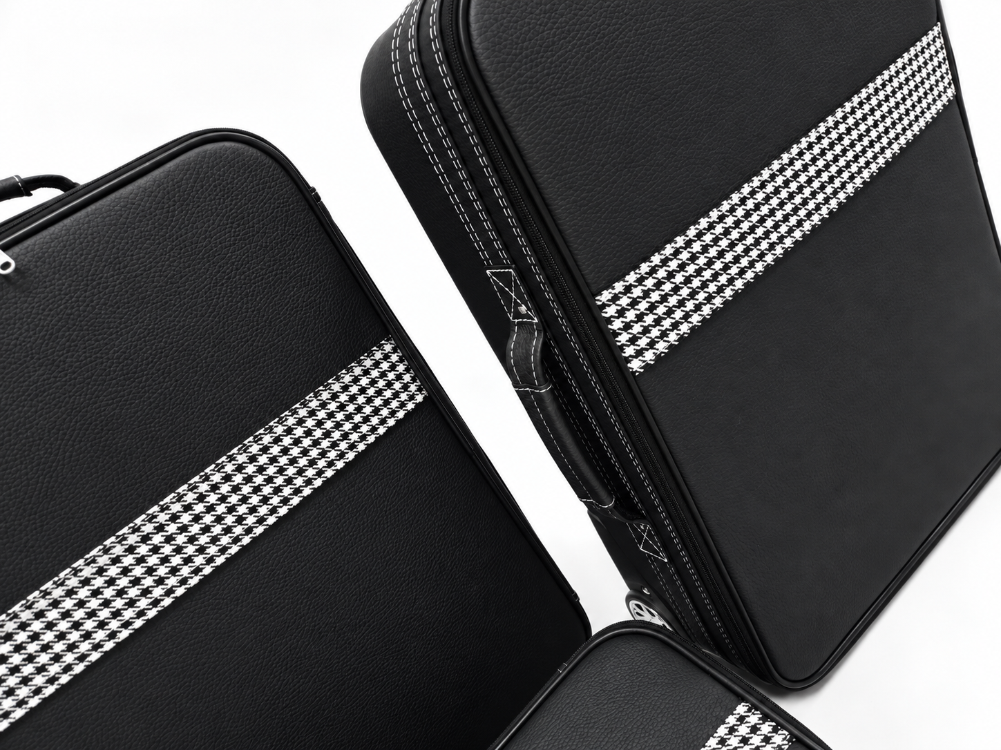 Roadsterbag kofferset Porsche 992 (ook GTS/GT3) Coupe/Targa/Cabrio (leder) Pepita (3-dlg)