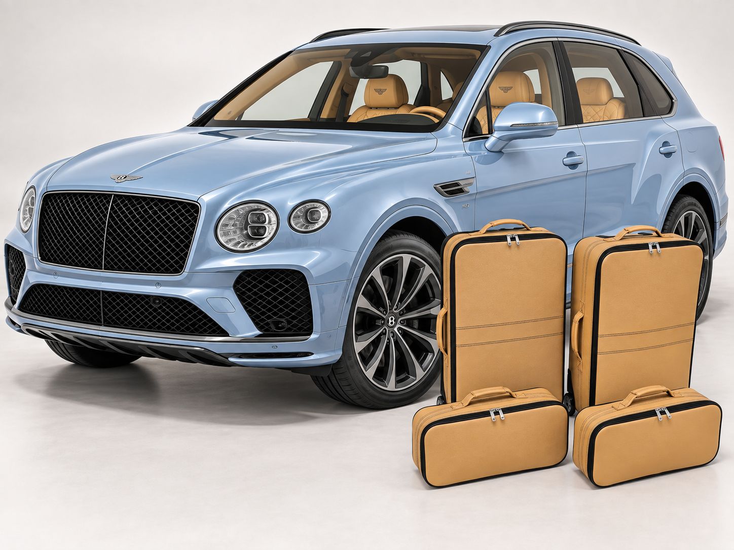 Roadsterbag suitcase set Bentley Bentayga 4-piece Sabbia leather
