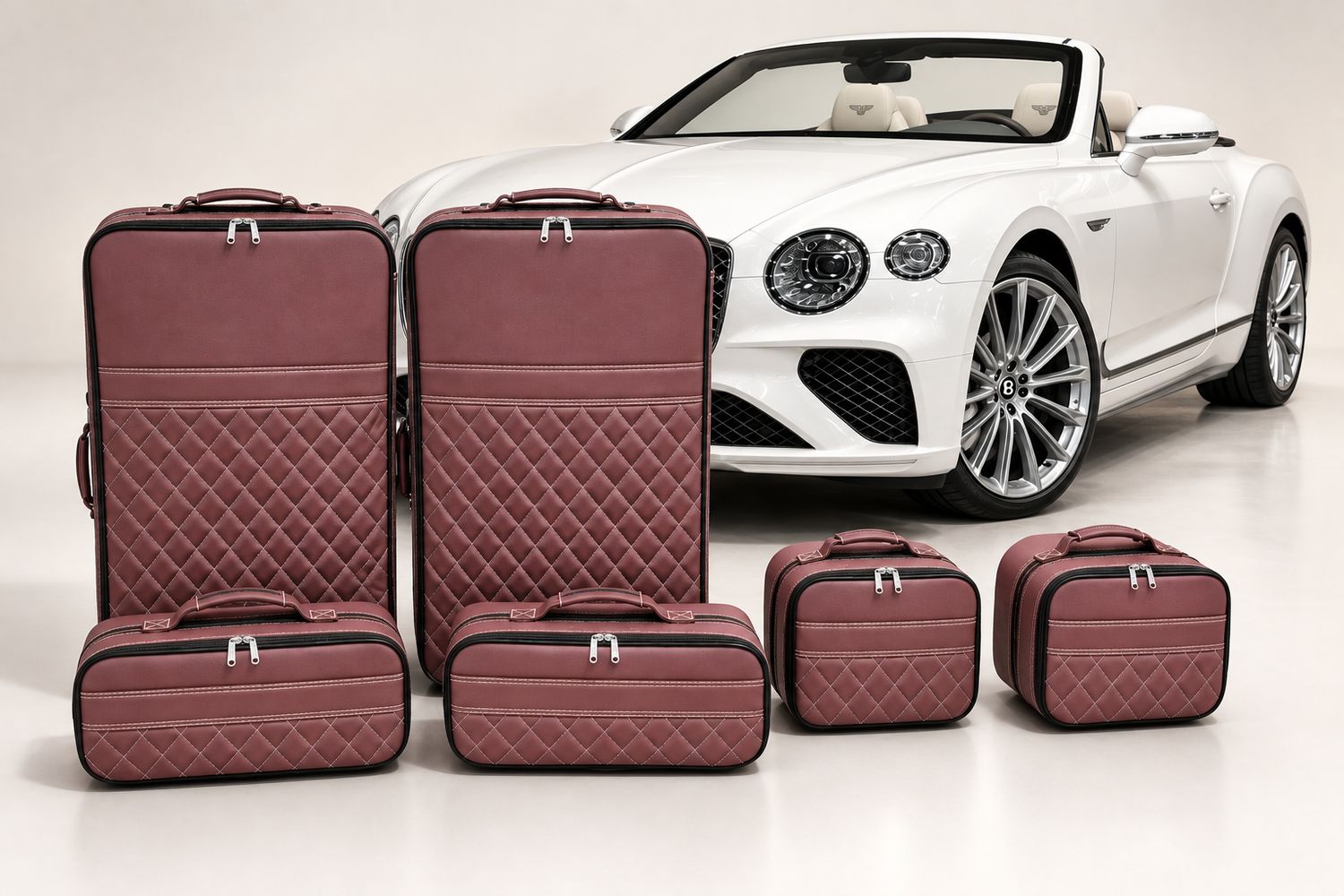 Roadsterbag kofferset Bentley Continental GTC 2019-2023 Bordeaux Rombus (8-dlg)