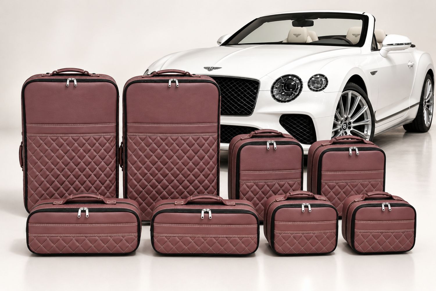 Roadsterbag suitcase set Bentley Continental GTC 2019-2023 Bordeaux (8-pcs)