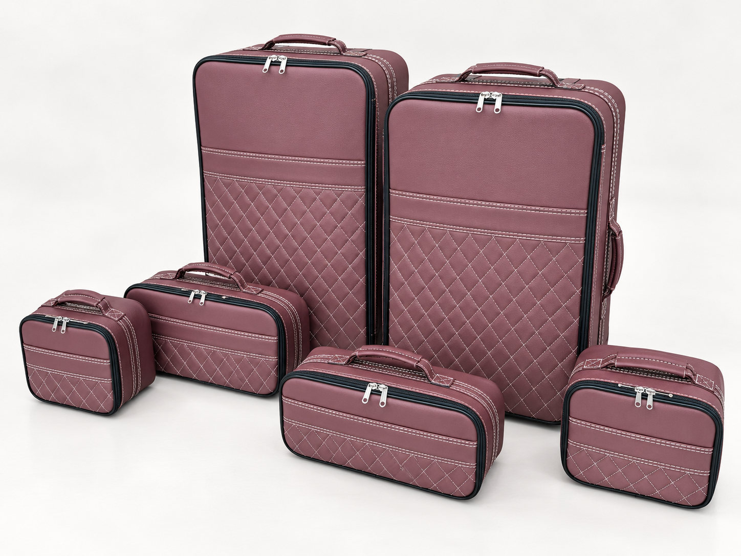 Roadsterbag kofferset Bentley Continental GTC 2019-2023 Bordeaux Rombus (6-dlg)