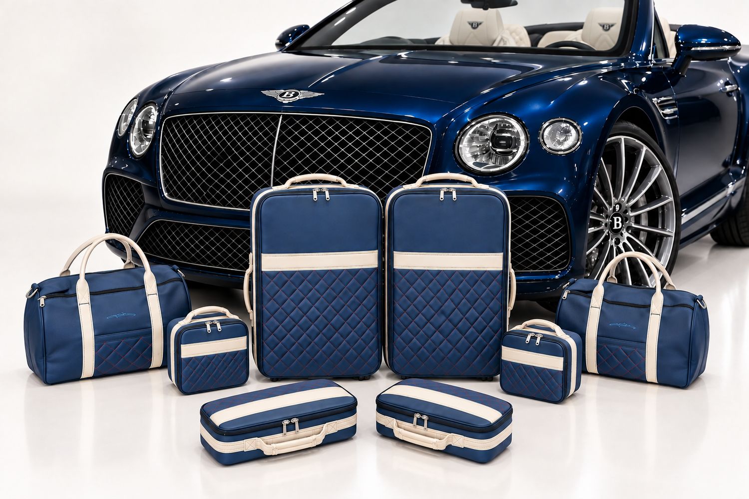 Roadsterbag suitcase set Bentley Continental GTC 2019-2023 (8-pcs) in Kobalt leather Roadsterbag suitcase set Bentley Continental GTC 2019-2023 (8-pcs) in Kobalt leather