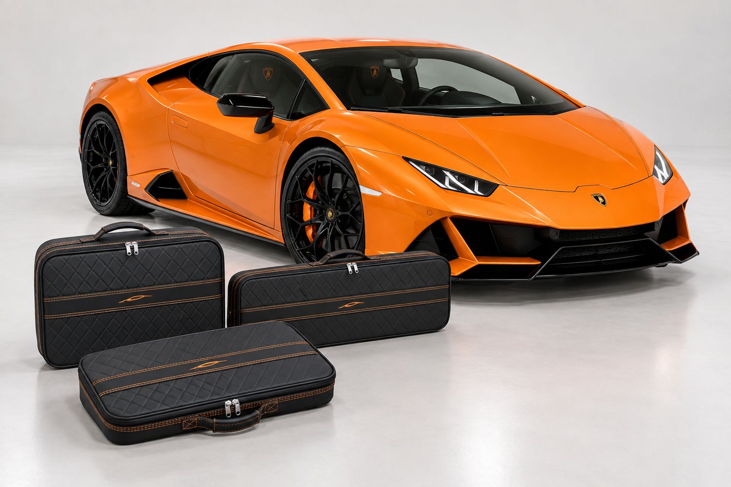 Roadsterbag luggage set Lamborghini Huracan Coupe + Orange stitching (3-dlg) Roadsterbag luggage set Lamborghini Huracan Coupe + Orange stitching (3-dlg)