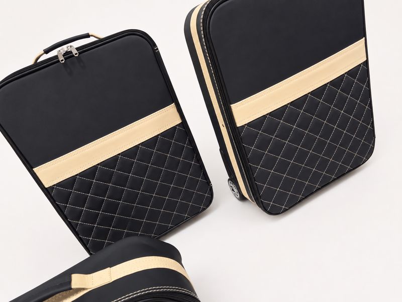 Roadsterbag suitcase set Ferrari Roma Spider Nero + Ivory  (5-pcs)
