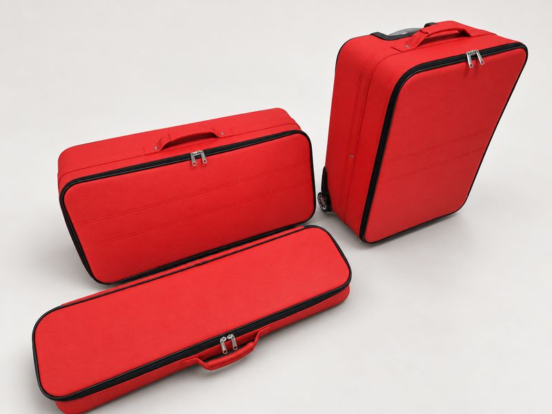Roadsterbag suitcase set Ferrari 458 Italia + Spider in Red leather