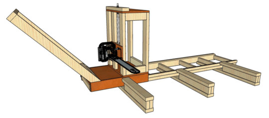 HOMEMADE CHAINSAW SAW MILL