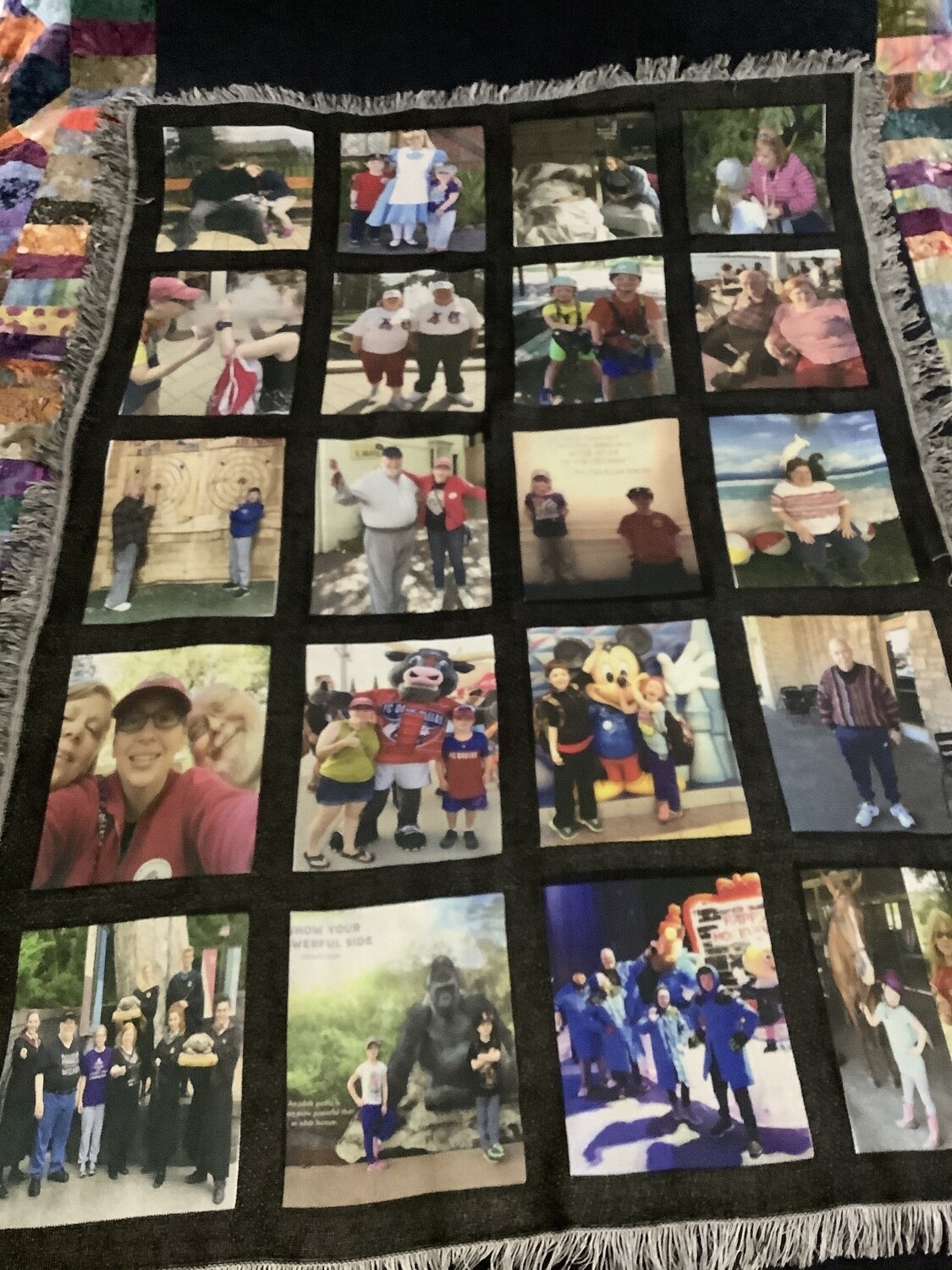 Throw Blanket Photos 20 Sections plus Pillow 9 Sections Set