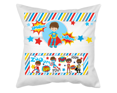 Pillow With Pocket: SMASH BOOM SUPERHERO