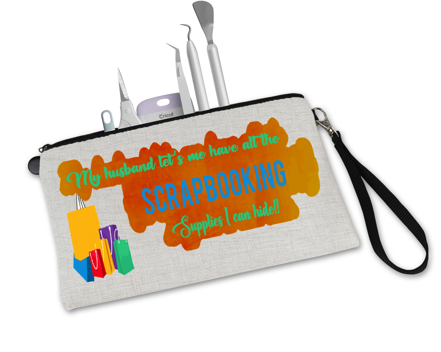 Crafting Tool Bag: MY HUSBAND LETS ME HAVE ALL THE SCRAPBOOKING SUPPLIES I CAN HIDE