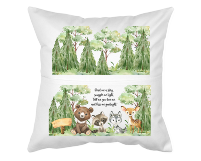 Pillow With Pocket: JUNGLE READ ME A STORY SNUGGLE ME TIGHT TELL ME YOU LOVE ME & KISS ME GOODNIGHT