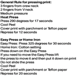 Instructions for Pressing T-Shirt Prints