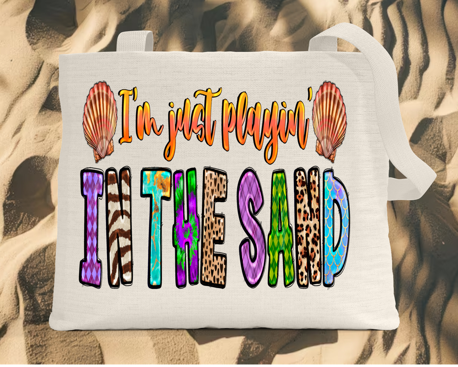 Tote Bag: I&#39;M JUST PLAYING IN THE SAND