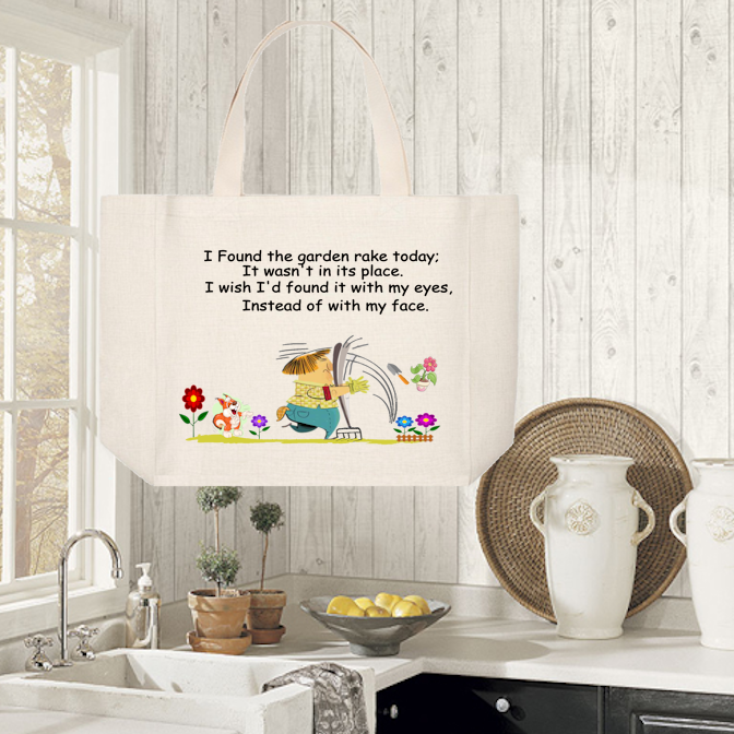 Tote Bag: I FOUND THE GARDENING RAKE TODAY
