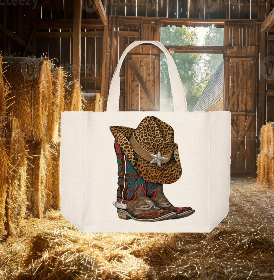 Tote Bag: COWBOY BOOTS AND HAT