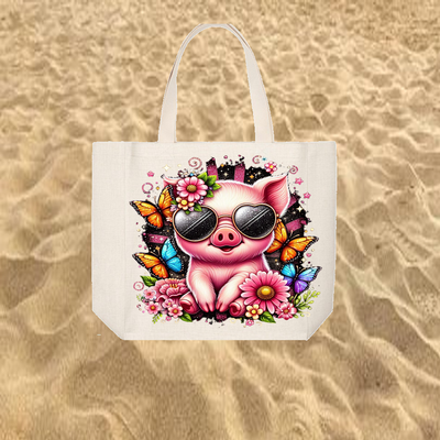 Tote Bag: PIG WITH SUNGLASSES