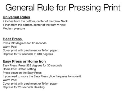 Pressing Print Instructions PDF