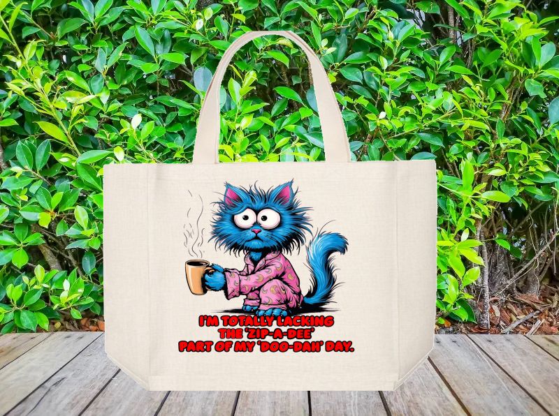 Tote Bag: I&#39;M TOTALLY LACKING THE &quot;ZIP-A-DEE&quot; PART OF MY &quot;DOO-DAH&quot; DAY