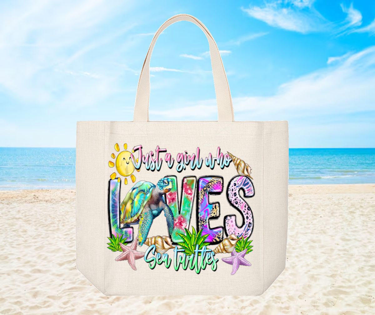 Tote Bag: JUST A GIRL WHO LOVES SEA TURTLES