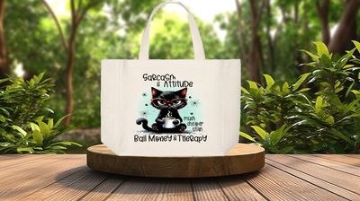 Tote Bag: SARCASM AND ATTITUDE MUCH CHEAPER THAN BAIL MONEY AND THERAPY