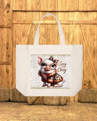 Tote Bag: SASSY AND CLASSY PIG