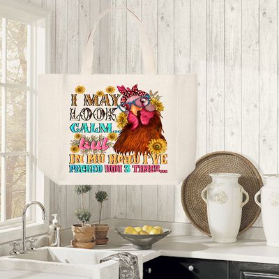 Tote Bag: I MAY LOOK CALM BUT IN MY HEAD I HAVE PECKED YOU 3 TIMES