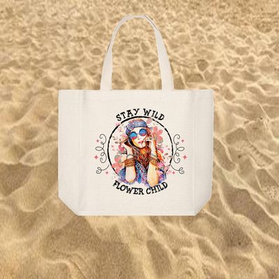 Tote Bag: STAY WILD FLOWER CHILD